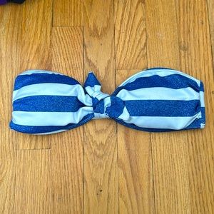 Adorable glittering blue and white striped bikini top from Ardene!